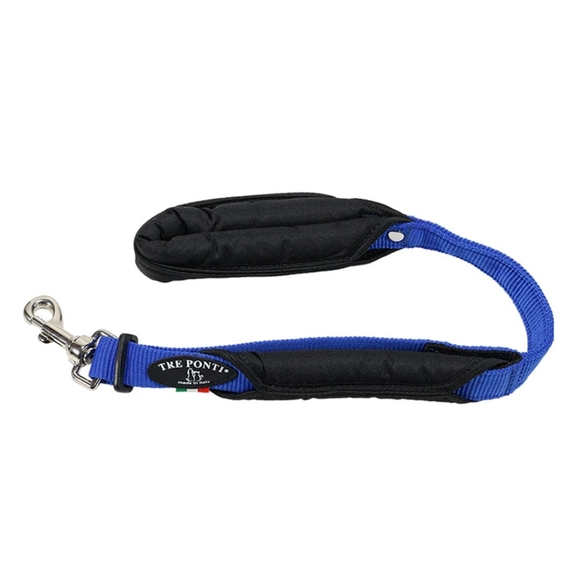 Tre Ponti Blue Double Handle Leash - Short 25" - Picture 3 of 3